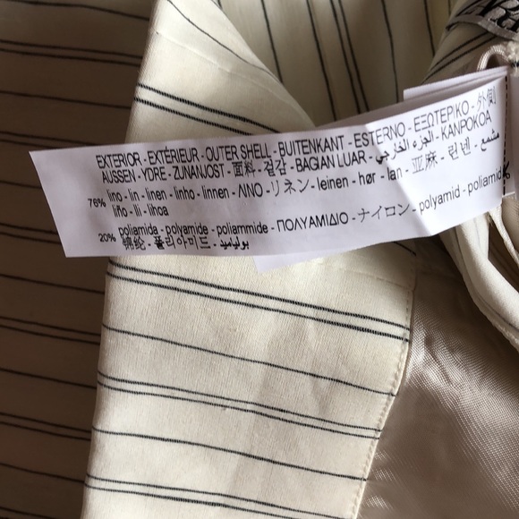 Pinstripe midi side slit linen skirt - Picture 9 of 9